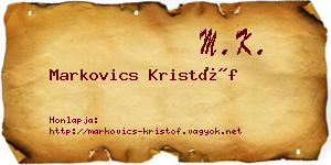 Markovics Kristóf névjegykártya