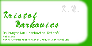 kristof markovics business card