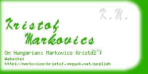 kristof markovics business card